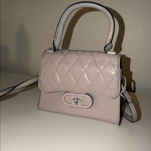 Aldo Cream Quilted Mini Bag with crossbody strap